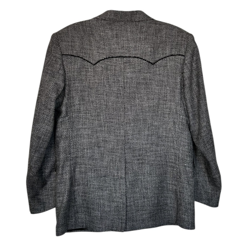 PAGANO WEST Vintage Men’s WesternStyle Blazer SportCoat Gray Tweed WoolBlend 42R - Picture 4 of 15